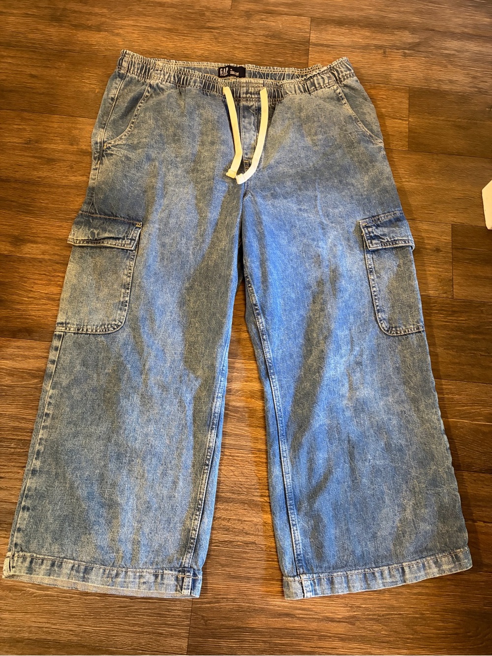 Gap Denim Women’s Pull-On High Rise Wide Leg Coastal Cropped Pants Size XL - Picture 2 of 7